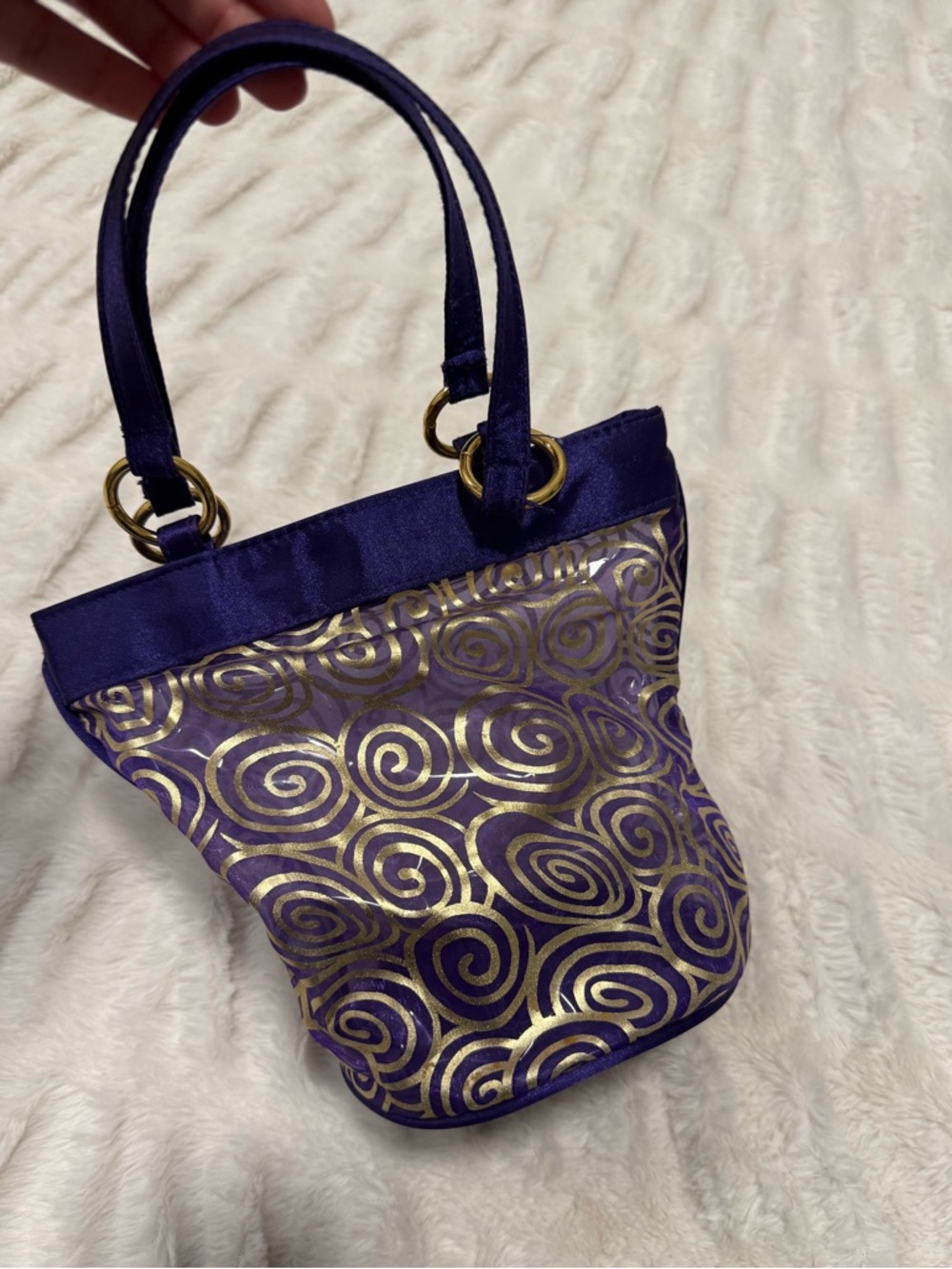 Purple and Gold Spiral Accent Tote